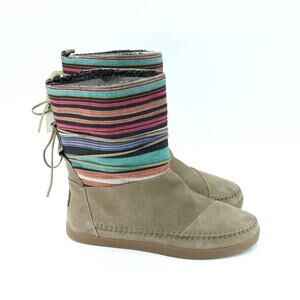 NWT Toms Nepal Boot Taupe Guatemalan Stripe 11